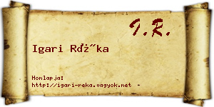 Igari Réka névjegykártya